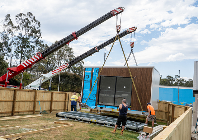 The Adoption House during the building process.